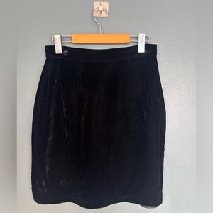 Vintage Black Velvet Midi Skirt